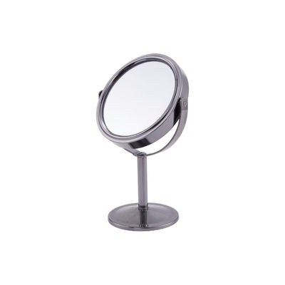 Şık Gümüş PU Deri Güzellik Vanity Masa Aynası / Makyaj Masa Üst Aynası 2X büyütme ile