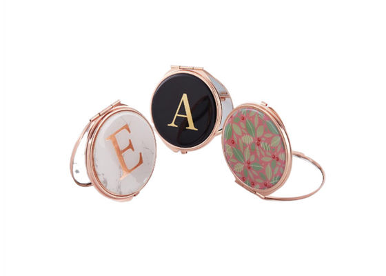 ABS Metal Rose Gold Kozmetik Cep Aynası Pantone Küçük Katlanır Ayna