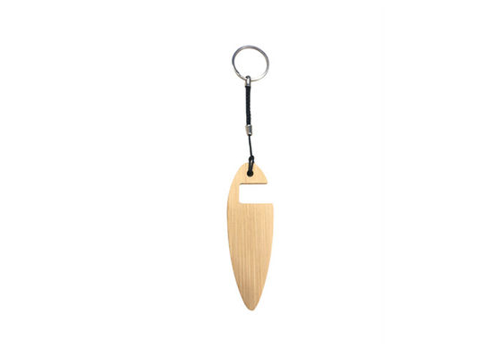 Bambu Metal Anahtarlık Telefon Tutacağı Doğa Bambu Rengi Ahşap Metal Anahtarlık