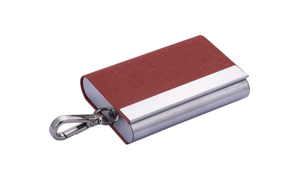 Slim Metal ve PU Snap Closure Card Holder Organizer