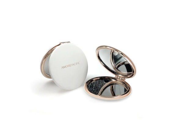 Rose Gold Metal Kompakt Ayna Katlanabilir Gravürlü Cep Aynası 1cm Kalınlığında