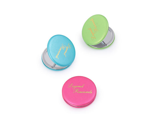 İyi fiyat Macaron Promosyon Kozmetik Cep Aynası PU Kompakt Çanta Aynaları çevrimiçi