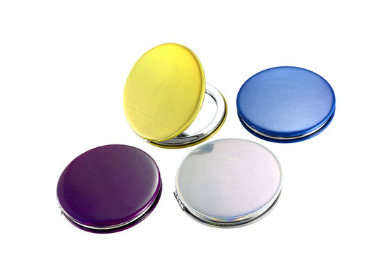 Kalite Jelly Color PU Taşınabilir Makyaj Aynası Yuvarlak Bayan Çanta Aynaları Katlanabilir fabrika